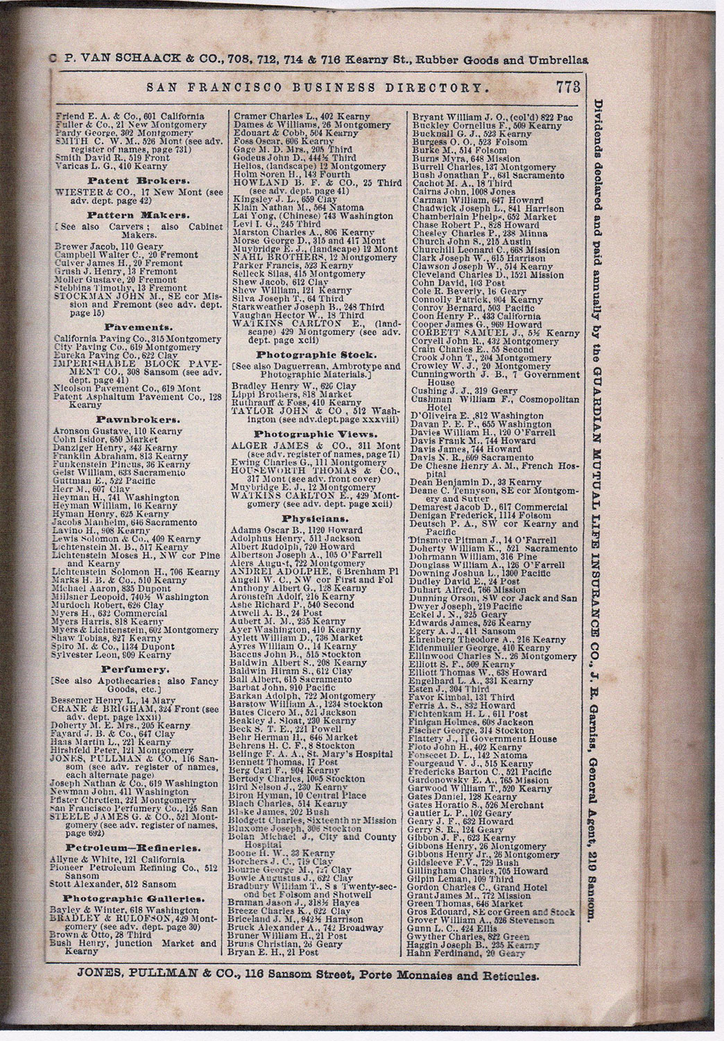 Watkins Unnumbered View - San Francisco City Directory, 1871