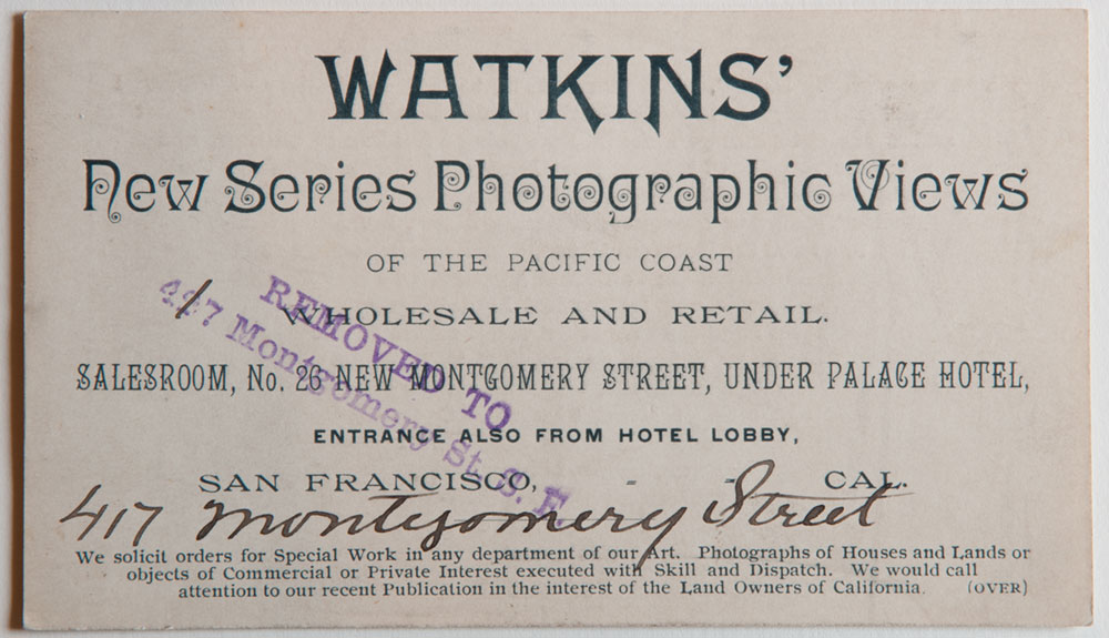 Watkins Unnumbered View - Watkins' New Series Photographic Views of the Pacific Coast