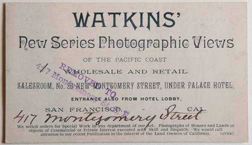 Unnumbered View - Watkins' New Series Photographic Views of the Pacific Coast