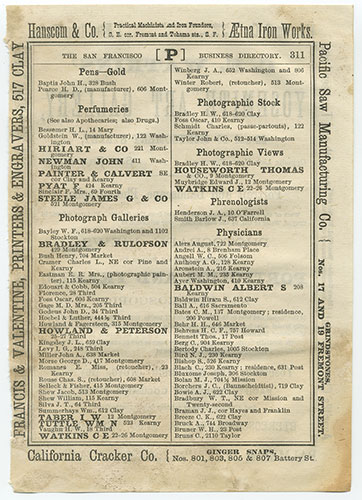 Unnumbered View - San Francisco City Directory, 1872