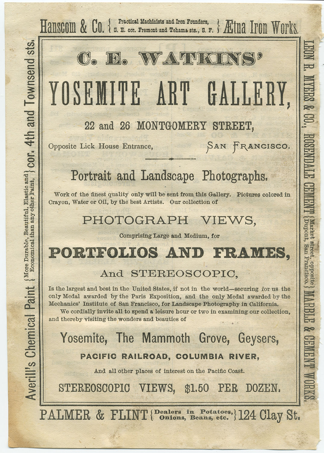 Watkins Unnumbered View - San Francisco City Directory, 1872