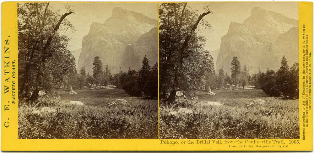 Watkins #1005 - Pohono, or the Bridal Veil from the Coulterville Trail