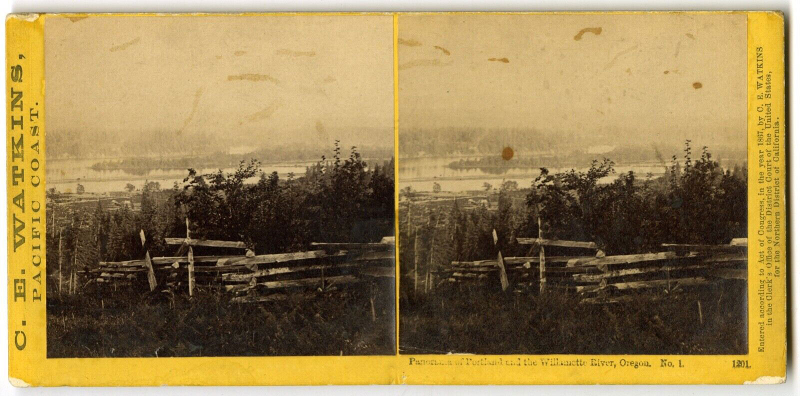 Watkins #1201 - Panorama of Portland and the Willamette River, Oregon. No. 1.