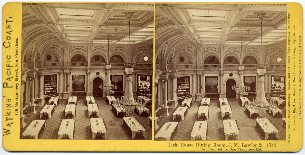 Watkins #1744 - Lick House Dining Room, J.M. Lawlor & Co., Proprietors, San Francisco