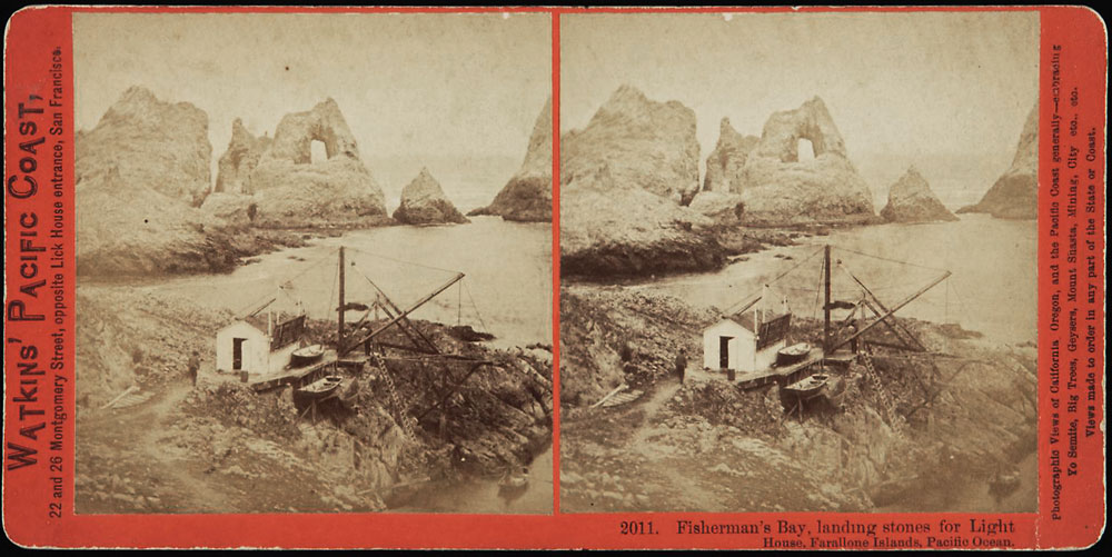 Watkins #2011 - Fisherman's Bay, landing stones for Light House, Farallone Islands, Pacific Ocean