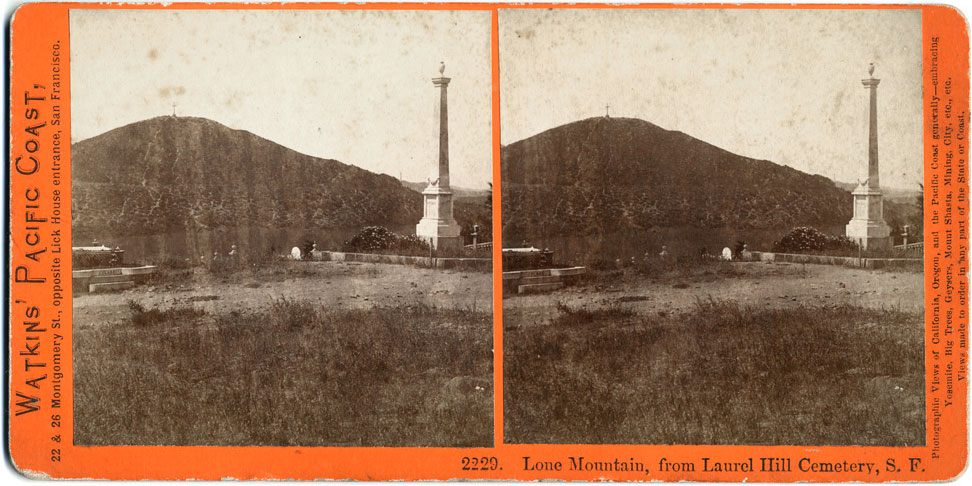 Watkins #2229 - Lone Mountain, from Laurel Hill Cemetery, S.F.