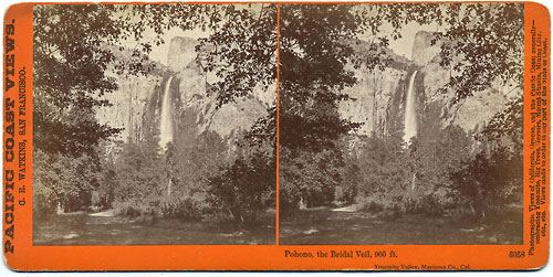 #3058 - Pohono, the Bridal Veil, 900 feet, Yosemite Valley, Mariposa County, Cal.
