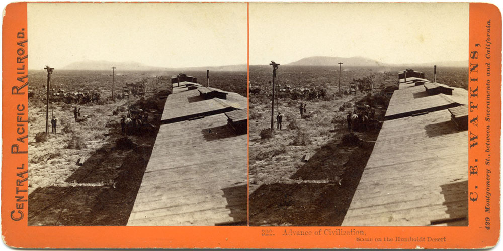 Watkins #322 - Advance of Civilization. Scene on the Humboldt Desert