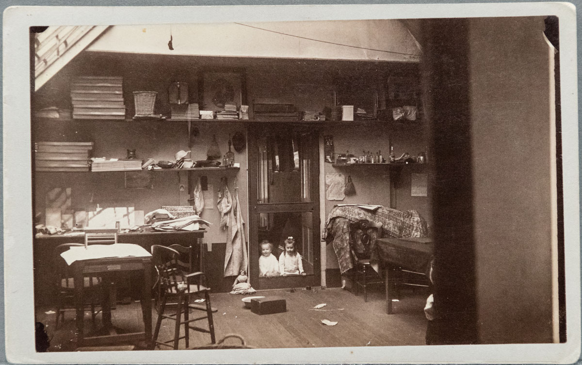 Watkins Unnumbered View - Photograph of interior of Carleton E. Watkins studio, San Francisco.